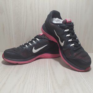 Nike Dual Fusion Run 3 Womens Pink And Grey Athletic Running Shoes Size 7.5